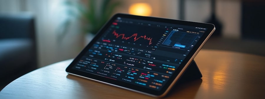 Swap X2 Bumex (2000) Finanzielles Dashboard auf dem Tablet