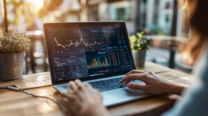 Dar sentido al GPT 3000 Lispro (13X): Una guía clara y sencilla para operar con criptomonedas 1 Laptop view of high performance AI trading platform 1