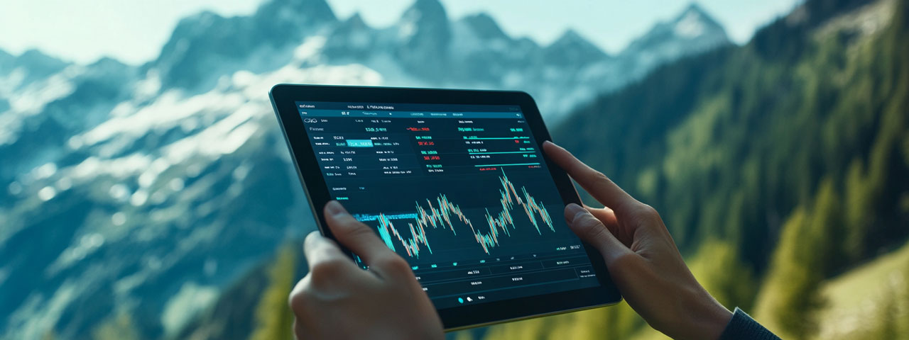 Interfaccia tablet con trading sicuro Tablet interface with secure trading