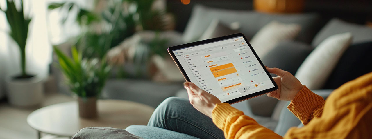 Tablet screen with trading protocols